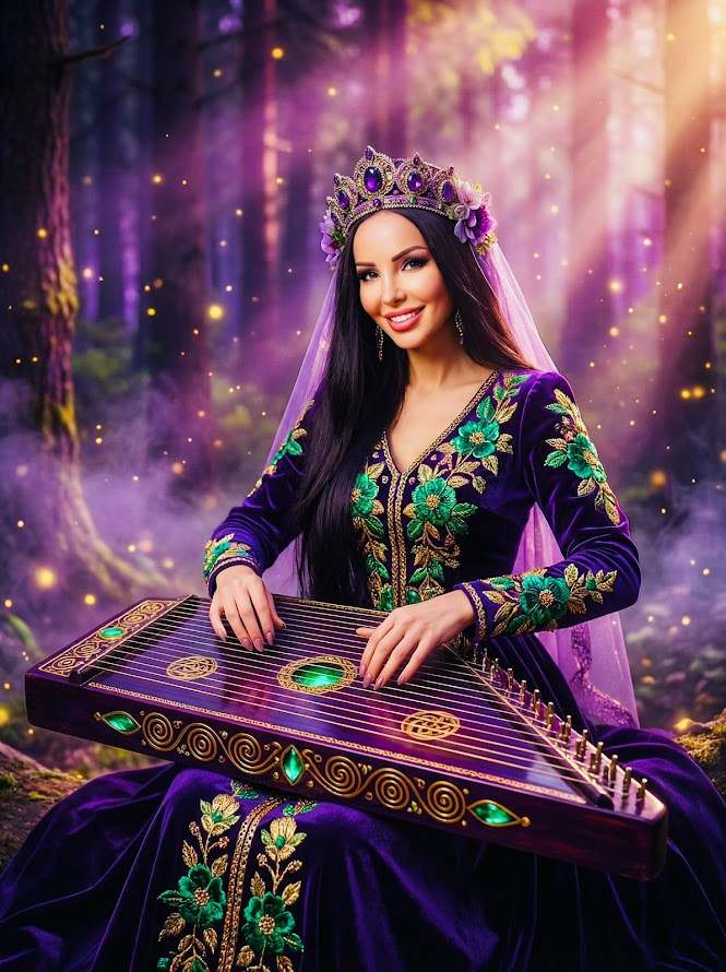 Екатерина Савичева с гуслями